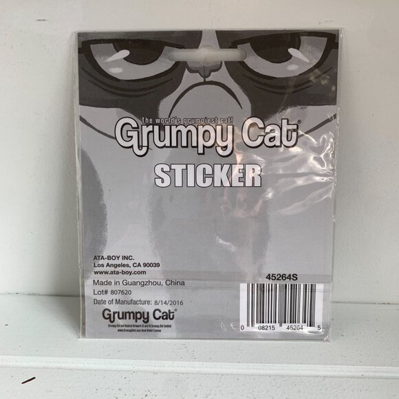 Grumpy Cat Go Away Sticker New Large - Picture 2 of 2